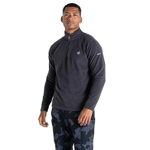 Image of Dare 2b Men's Freethink II Half Zip Hiking Fleece, Lightweight Skiing Everyday Midlayer Ebony Grey