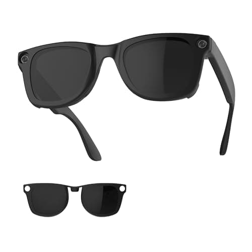 Image of HiBloks Polarized Clip-on Compatible with Ray-Ban Meta Wayfarer RW4008 & Gen 2 RW4012 Large 53-22, Matte Black Frame Discoloration Clip for Rayban Meta Gen 2 Accessories (Black)