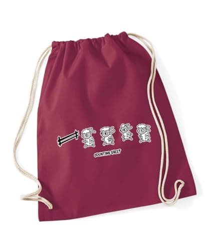 Image of Hippowarehouse Counting Sheep Drawstring Cotton School Gym Bag 37cm x 46cm, 12 litres