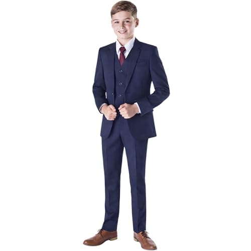 Image of Romario Boys Navy Suit, Wedding, Page Boy, Prom, 3-6m to 14 Years (5-6 Years)