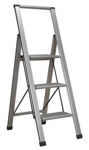 Image of Sealey APSL3 Aluminium Professional Folding Step Ladder 3-Step 150kg Capacity