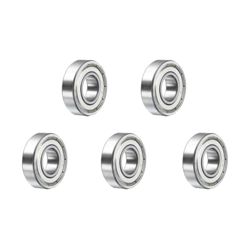 Image of sourcing map 5pcs R8ZZ Deep Groove Ball Bearings 1/2" ID x 1-1/8" OD x 5/16" Height P5 Miniature Bearings Double Metal Shielded Chrome Steel Z3 Bearing for Engineering Machinery, Silver Tone