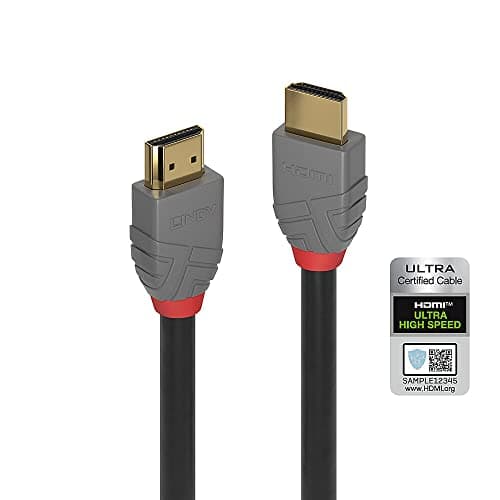 Image of Lindy 2m Ultra High Speed HDMI Cable, Anthra Line, HDMI 2.1 Certified 8K, 10K, 48Gbps, Dolby True HD, Dolby Atmos, Tv Oled monitor, Xbox Series X, PS5, Blu Ray Soundbar