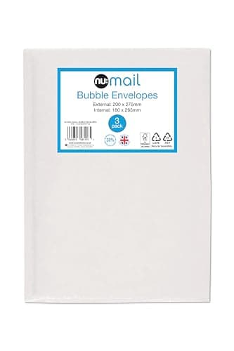 Image of nu: Mail Padded Bubble Envelope Small | 3 Pack | Protective Packaging | Eco-Friendly | Superior Cushioning for Shipping & Moving