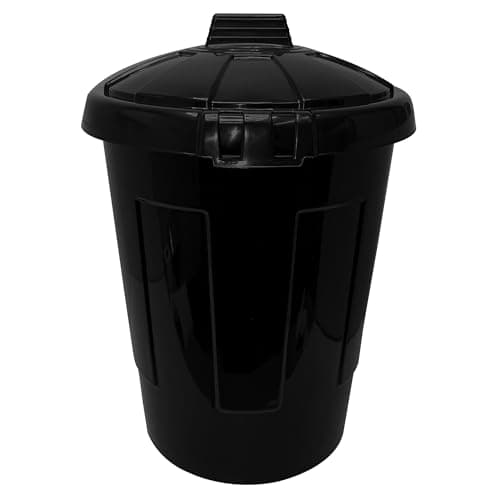 Image of KMJ 80L Industrial Grade Large Black Outdoor Bin-Heavy Duty Dustbins with Lids for Outside,Garbage Bin for Home,Garden & Yard Work–Perfect Kitchen Bin 80L for Waste Disposal & Recycling (1 Pack)