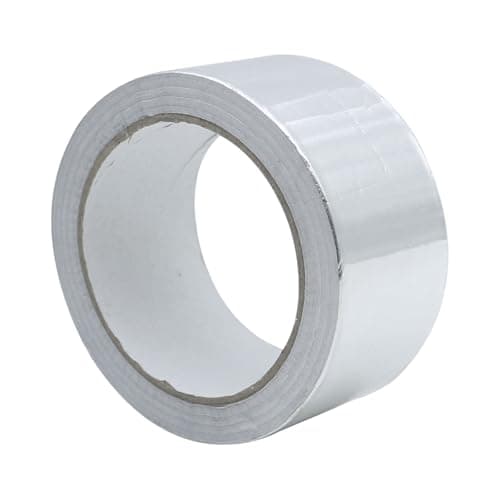 Image of Ludom Fiber-Glass Cloth Heat Reflective Tape, 5cm x 20m Self Adhesive Silver Insulation Resistant High Temperature HVAC Tape for Kitchen/Bathroom/Pipeline Repair