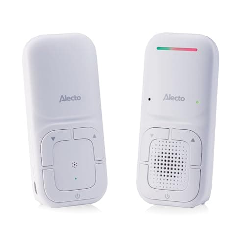 Image of Alecto Baby DBX130 Full Eco DECT Baby Monitor, Talk-Back Function and VOX Sound Activation, 300m Range, 16 Hour Standby Battery Life, White