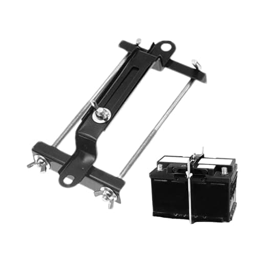 Image of Car Battery Tie Down Bracket - Engine Bay Battery Hold Down Clamp for Secure Fitment | Aluminum Alloy Mounting Bar with J Bolt Support, Anti Vibration Automotive Stabilizer for Universal 27cm