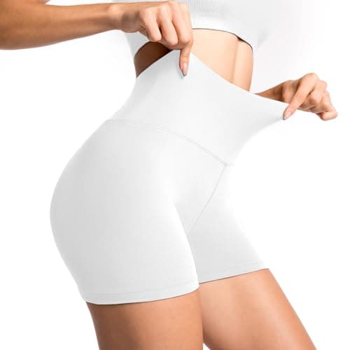 Image of Sanpetix Gym Shorts for Women, Black Cycling Shorts for Biker Workout White 1 Pack SM