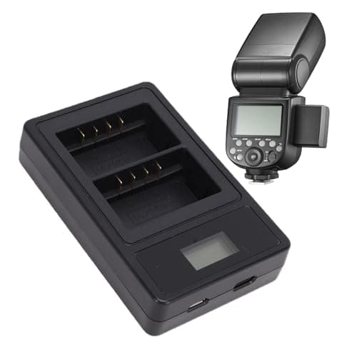 Image of VBESTLIFE Camera Flash Battery Charger for VB26 VB26B VB30, 5W X 2, Smart Display, Compatible with V1, V850III, V860III, MF R76, Ring72, AD100Pro, V1Pro, V100, etc.