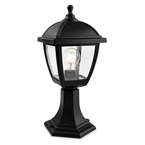 Image of Firstlight Palma Outdoor Pedestal Light 4 Panel Black IP44, E27