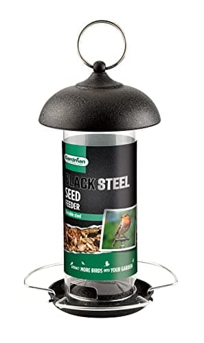 Image of Gardman A01172 Black Steel Wild Bird Seed Feeder, 17.5 x 18 x 3.5 cm
