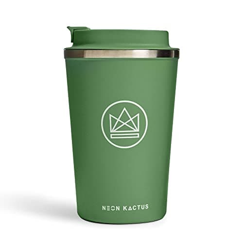 Image of Neon Kactus Insulated Coffee Cup | Travel Cup | Double Wall Insulated Cup for Hot & Cold Drinks | Reusable Coffee Cups with Lids | Fully Leakproof, Dishwasher Safe, Eco-Friendly | Happy Camper, 12oz
