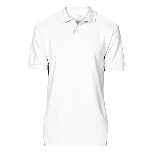 Image of Gildan Softstyle men's short-sleeved double pique polo shirt., white, M