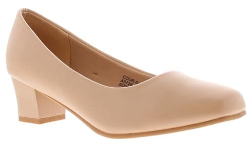 Image of Comfort Plus Carly Womens Court Shoes with Heels Perfect for Work Occasion wear or Evenings Out on the Town - Stylish and a Comfortable Ladies Shoes Nude 6 UK