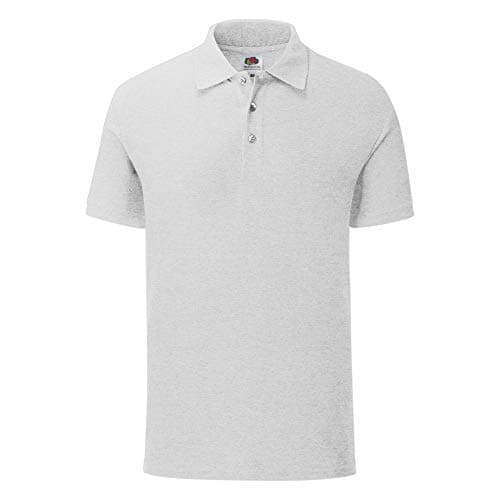 Image of Fruit of the Loom Mens Iconic Pique Polo Shirt (S) (Heather Grey)