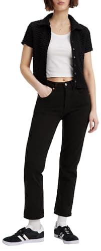 Image of Levi's Women's 501 Crop Jeans, Black Sprout, 29W / 26L