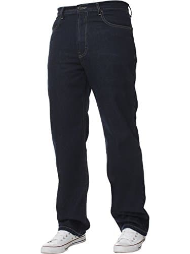 Image of Mens Straight Leg Basic Heavy Work Jeans Denim Pants All Waist Big Sizes Indigo Wash 40 W X32L