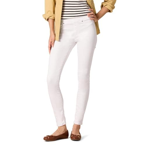 Image of Amazon Essentials Women's Mid-Rise Stretch Pull-On Jegging - Discontinued Colours, White, 10