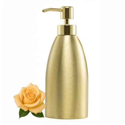 Image of Emarful 304 Stainless Steel Soap Dispenser 16oz Rust-Proof Liquid Soap Pump Bottle for Kitchen or Bathroom Countertop Hand Dish Lotion Leak-Proof (Gold)