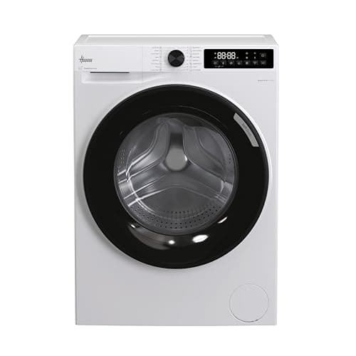 Image of HOOVER Pro Wash Series 3 Washing Machine, 11kg, 1400 rpm, A-20 percent Energy Class, 16 Programmes, XL Soft Drum, WIFI Connected, White-Black Door, 62x60x85 cm - HBR 411BL9-80
