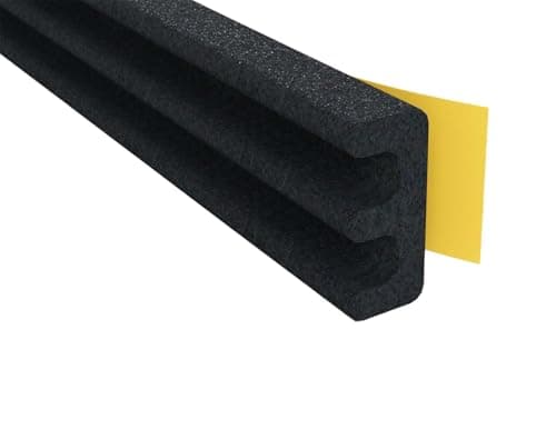 Image of Stormguard EPDM Draught Excluder Self Adhesive Rubber Door Window Seal Roll (10 Metres, E Black)
