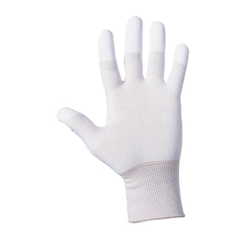 Image of Honeywell Perfect Poly Finger White Polyamide Knitted Safety Gloves for Handling Fine Products in a Dry Environment, Elastic Wrist, Good Grip, 2232240-06 (BOX with 10 Pairs)