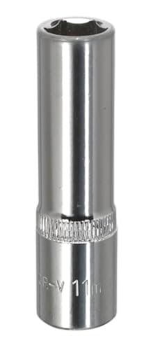 Image of Sealey Sp3811D Walldrive Socket 11Mm Deep 3/8Sq Drive Fully Polished