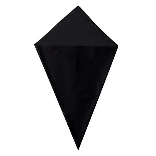 Image of Black Bandana Pocket Square Head Scarf Headbands Handkerchief Cowboy Cotton Bib Party Face Covering Headwear For Motorcycling Mens Womens Unisex