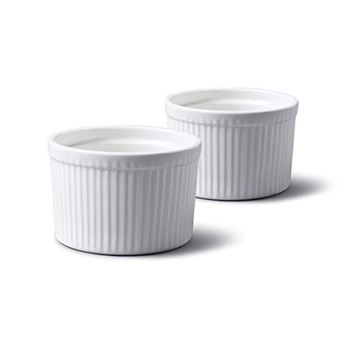 Image of WM Bartleet & Sons 1750 TSET37 Set of 2 Traditional Porcelain Deep Ramekins 10cm Diameter– White