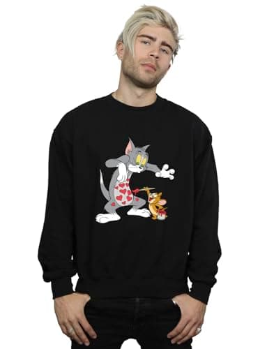 Image of Absolute Cult Tom & Jerry Men's Love Painter Sweatshirt Black XXXXX-Large