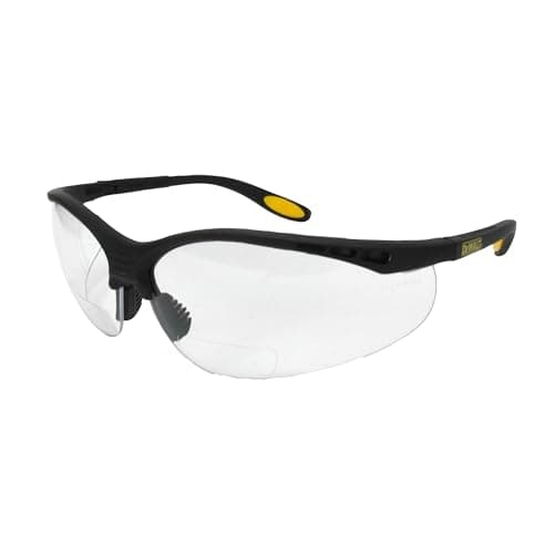 Image of Dewalt DPG59-120C Reinforcer Rx-Bifocal 2.0 Clear Lens High Performance Protective Safety Glasses with Rubber Temples and Protective Eyeglass Sleeve by DEWALT