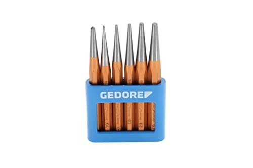 Image of GEDORE Setting punch set, 6-piece, Pin punch set in PVC holder, Hardened, Tempered, Steel, Tool, 8753680
