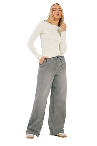 Image of Long Tall Sally - LTS Tall Pull On Wide Leg Jeans - Women's Grey