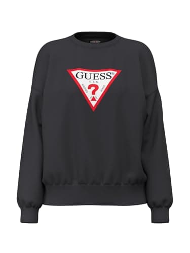 Image of GUESS Womens Icon Crew Jumper Jet Black 12