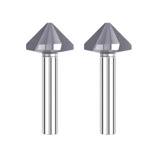 Image of 2PCS25mm HSS 6542 Countersink Drill Bit, 90° Three-Flute Chamfer Cutter Deburring Countersink Drill Bit for Wood Metal Stainless Steel High-Speed Steel Compatible with Bosch Makita DeWalt Machine Tool