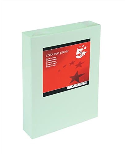 Image of 5 Star Office Coloured Copier Paper Multifunctional Ream-Wrapped 80gsm A4 Light Green [500 Sheets]