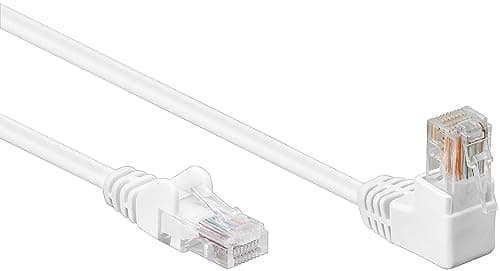 Image of electrosmart 1m White CAT6 Ethernet Network Cable with 90 Degree Right Angled RJ45 Connector CAT 6