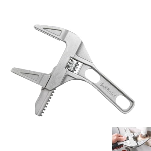 Image of Adjustable Spanner Wrench, 6-68mm Wide Jaw Adjustable Spanner, 2-in-1 Ultra Thin Plumbing Spanner, 200mm Aluminium Alloy Wrench for Sink Basin Tap Nut Hand Repair Tool for Repairs Mechanics Household