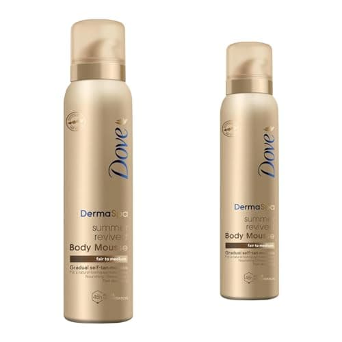 Image of 2 Pack of Dove DermaSpa Summer Revived 48 hours Active Moisturisation Fair to Medium Body Mousse 150ml
