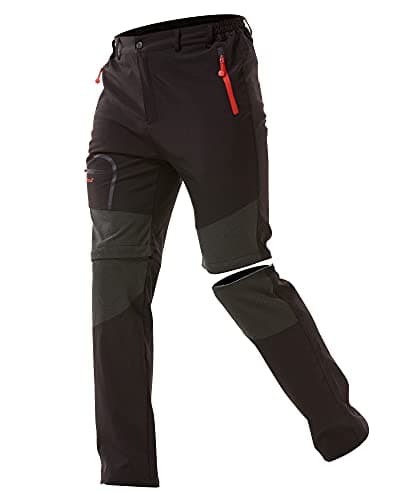 Image of ZOEREA Mens Outdoor Hiking Trousers Convertible Breathable Lightweight Climbing Running Shorts Men's Zip Off Camping Trekking Pants Black,M