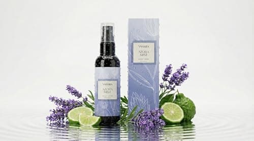 Image of VAHARA Luxury Linen & Room Spray – Long-Lasting Water-Based Home Fragrance with Essential Oils – Non-Toxic Air Freshener & Natural Odor Eliminator for Bedding & Rooms (3.38 FL OZ, Azora Mist)