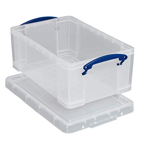 Image of Really Useful Storage Box Plastic Lightweight Stackable 5 Litre W200xD340xH125mm Clear - Ref 3x5C (Pack of 3)