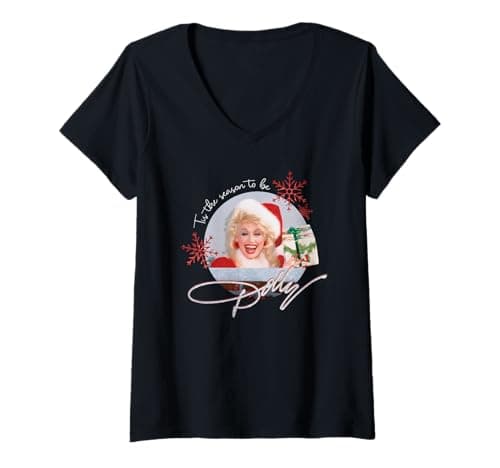 Image of Womens Tis the Season to be Dolly Vintage V-Neck T-Shirt