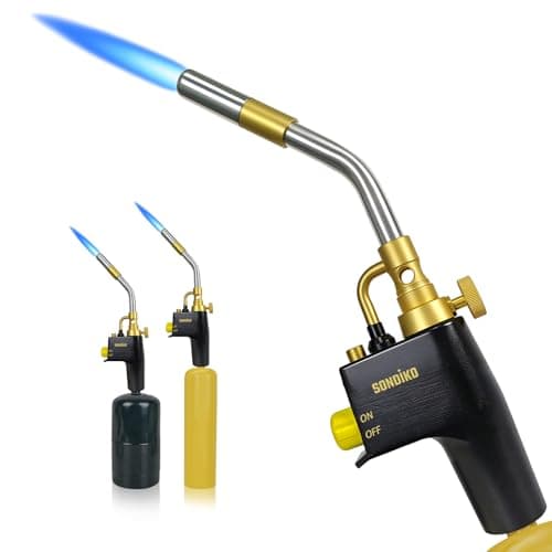 Image of Sondiko Propane Torch, GJ-8000 High Intensity Mapp Gas Torch Head, Trigger Start Plumbing Soldering Blow Torch Heavy Duty Blowtorch for Welding, Kitchen, BBQ (Gas Cylinders Not Included)
