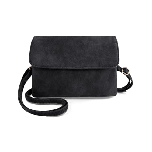 Image of Energather Women's Cross-Body Bags, PU Leather Cross Body Bags for Women and Girls, Mini Crossbody Bags Small Shoulder Bag with Detachable Shoulder Strap for Travel, Work, Shopping (black)