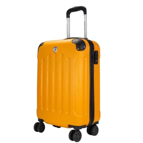 Image of UTTAM 20 Inch Lightweight Cabin Bag - Carry On Suitcase, ABS, Water Resistant & Locking System - Easyjet Overhead (56x23x38cm) (Orange)