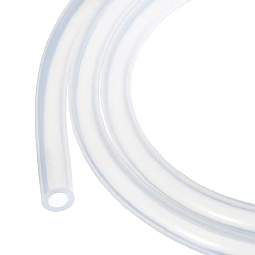 Image of Rebower 6.6ft Silicone Tubing 8mm ID 12mm OD Clear Industrial Plastic Tubing Pure Silicone Hoses for Pump Siphoning Draining Irrigation Brewing, 1/2"