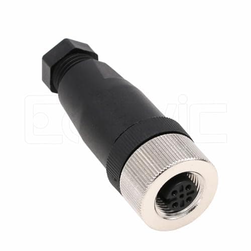Image of Eonvic M12 5 Pin Female A Code Circular Aviation Plug Industrial Sensor Connector 60V 4A Waterproof Straight 12mm Connector Plug Cable Adapter