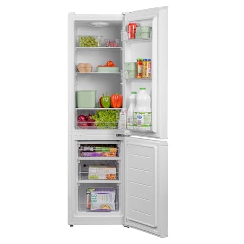 Image of SIA SFF15144WE 60/40 Split Freestanding 165L Combi Fridge Freezer in White, 4* Freezer Compartment, E Rated, Reversible Doors, Adjustable Shelves, 2 Years Parts & Labour Guarantee